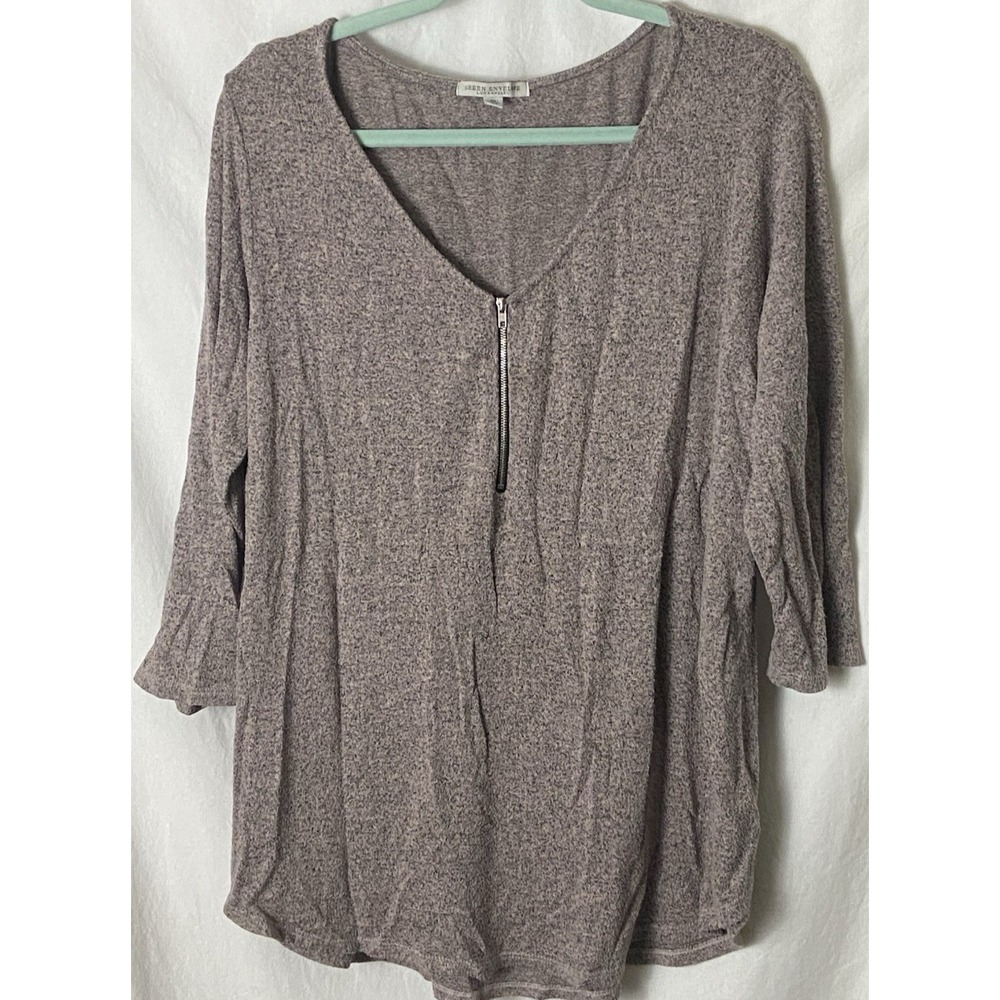 Green Envelope Los Angeles Womens 2X Pink Black Speckle Tunic Top Flowy Stretch